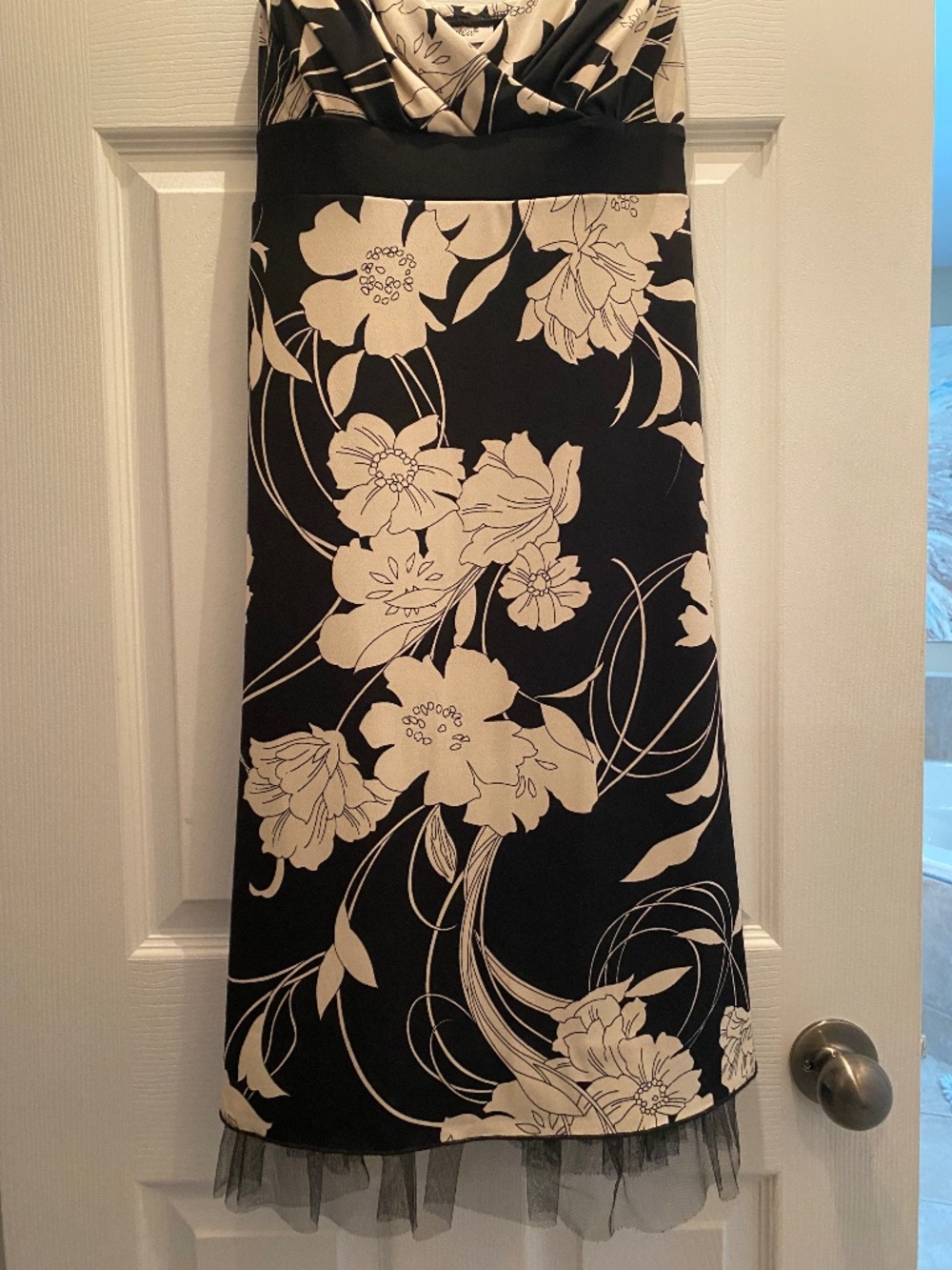 Black and Tan Flowered Dress